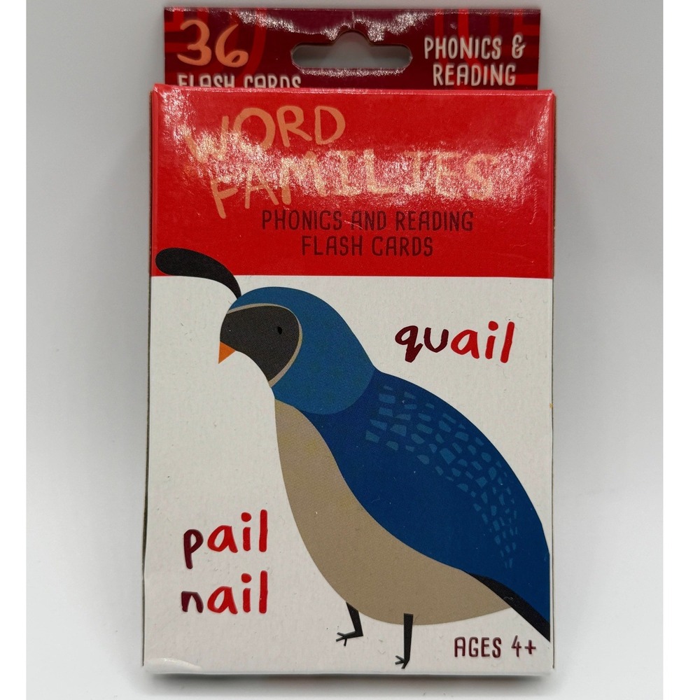 Word‎ Families Phonics and Reading Flash Cards 36 Count Bendon Ages 4+ Red White